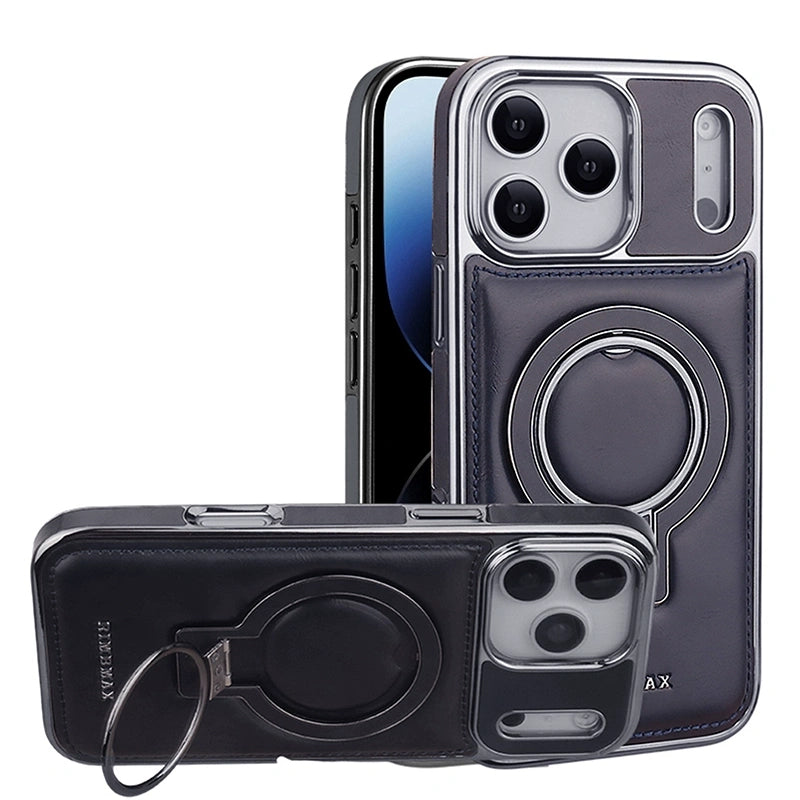 Luxury Premium Leather Magnetic Stand Case For iPhone Series