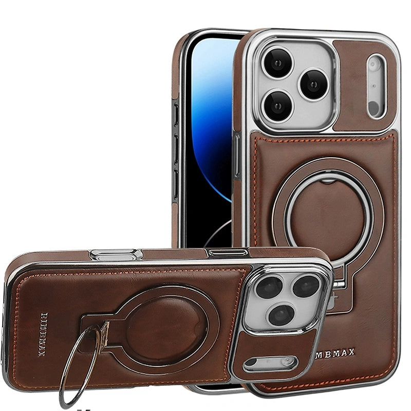 Luxury Premium Leather Magnetic Stand Case For iPhone Series