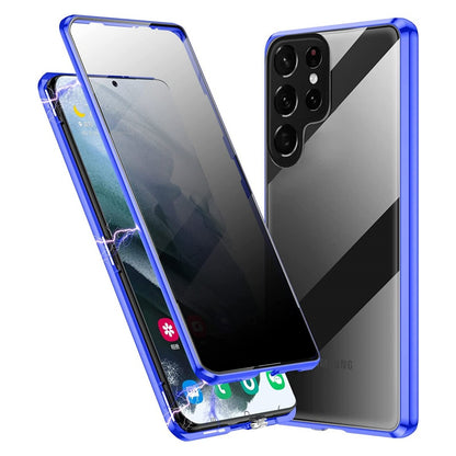 Anti-peeping 360° protection magnetic tempered glass case for Samsung