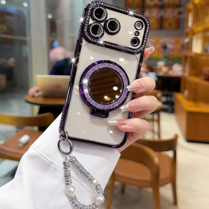 ✨💎Sparkling Diamond Women's Phone Case with Mirror & Stand for iPhone 💖
