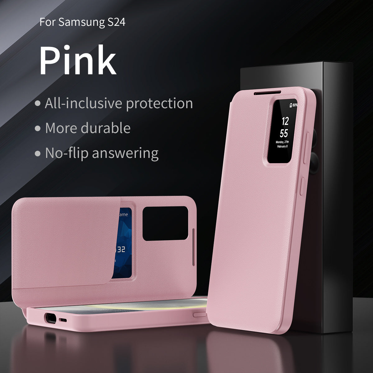 Smart window card insertion case for Samsung