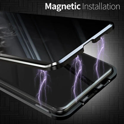 Anti-peeping 360° protection magnetic tempered glass case for Samsung