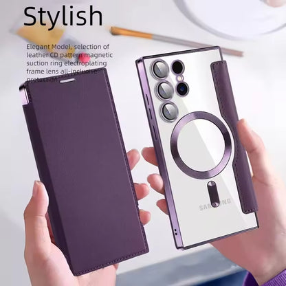 Flip Leather Card Slots Magnetic Phone Case For Samsung