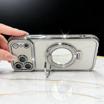 ✨💎Sparkling Diamond Women's Phone Case with Mirror & Stand for iPhone 💖