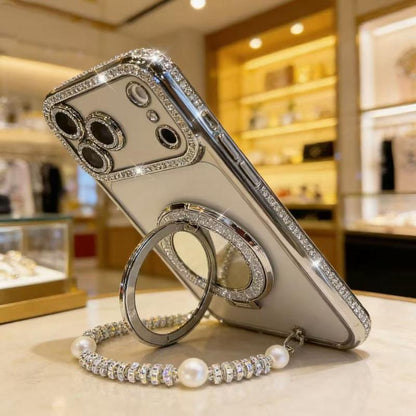 ✨💎Sparkling Diamond Women's Phone Case with Mirror & Stand for iPhone 💖