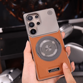 Samsung Semi-Enclosed Magnetic Phone Case with Rotating Stand